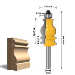 1PC Architectural Molding Router Bit - 1/2' Shank 12mm 8mm Shank Tenon Cutter for Woodworking Tools - RCT-18002