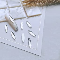 3x11mm 20pcs Net Facet Navette Crystal AB Flat Back Nail Art Shiny Rhinestone Glass Manicure Tips Charms 3D Nail Decoration