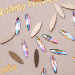 3x11mm 20pcs Net Facet Navette Crystal AB Flat Back Nail Art Shiny Rhinestone Glass Manicure Tips Charms 3D Nail Decoration
