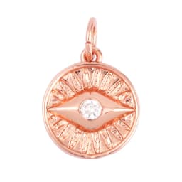 Evil Eye Charm Pendant,18K Real Gold Plated Cubic Zirconia CZ Paved Religours,Jewelry Necklace Bracelet Accessories Supplies K09
