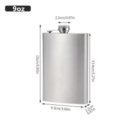 LMETJMA 1 4 5 6 7 8 9 10 oz Stainless Steel Hip Flask with Funnel Pocket Hip Flask Alcohol Whiskey Hip Flask Screw Cap KC0139