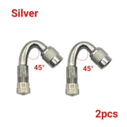 2Pcs Motorcycle Brass 45 90 135 Degree Angle Bent Valve Inflator Connector Tyre Tube Valve Extension Adapter for Truck Car Bike