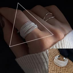 VENTFILLE 925 Sterling Silver Rings INS Fashion Hip Hop Vintage Couples Hollow Lines Punk Thai Silver Party Adjustable Jewelry