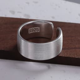 VENTFILLE 925 Sterling Silver Rings INS Fashion Hip Hop Vintage Couples Hollow Lines Punk Thai Silver Party Adjustable Jewelry