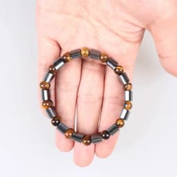Man Woman Natural Stone Beads Tiger's Eye Hematite Charm Bracelets Men Tiger Eye & Hematite Energy Stone Bracelets Yoga Bangle