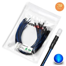 12V 5mm LED Diode Kit White Red Green Blue Yellow Orange Prewired 5 9 12 V Diffused Light Emitting Indicator Assortment Assorted