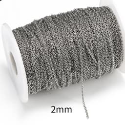 10Meters Stainless Steel Cable Round Cross Necklace Chain 1.5 2.0 2.5mm O Link Chain for Diy Jewelry Making Chain Materials Bulk