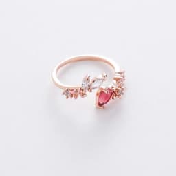 Korean New Exquisite Crystal Temperament Ring Sweet French Elegant Flower Opening Ring Female Jewelry