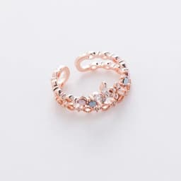 Korean New Exquisite Crystal Temperament Ring Sweet French Elegant Flower Opening Ring Female Jewelry
