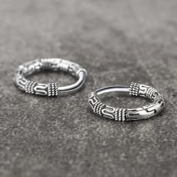 Vintage 925 Sterling Silver Hoop Earrings Pattern Earring For Women Silver Jewelry Korea New