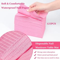 Disposable Nail Manicure Table Mat Pink Waterproof Nail Art Paper 3 Ply Foldable Tatto Bibs Pads Nail Salon Manicure Pad 17inch