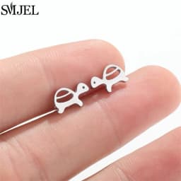 Fashion Stainless Steel Piercing Stud Earrings for Women Leaves Boots Star Cactus Music Small Earings Girls Cartilage Ear Studs