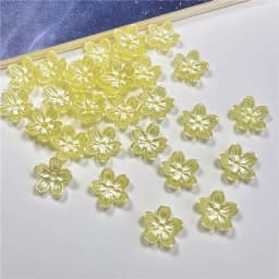 50PCS 12mm Fashion Petal Flower Beads Acrylic Frosted Flower Beads Bowknot Tie Bead for DIY Sewing Buttons DIY Material Findings