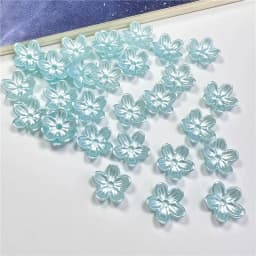 50PCS 12mm Fashion Petal Flower Beads Acrylic Frosted Flower Beads Bowknot Tie Bead for DIY Sewing Buttons DIY Material Findings