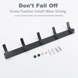 Modern Hanging Hooks For Wall Aluminium Black Towel Holder Bathroom Door Clothe Hanger Coat Rack Wall Mounted