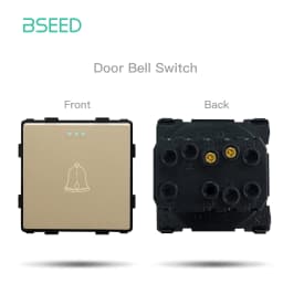 BSEED EU Standard Wall Light Switch Module Electrical Outlets Button Switch DIY Function Part Glass Panel Free Collocation Gold
