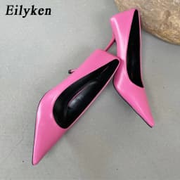 Eilyken High Quality Pu Leather New Sexy Shallow Pointed Toe Woman Pumps Thin High Heels Fashion Dress Sandals Ladies Shoes