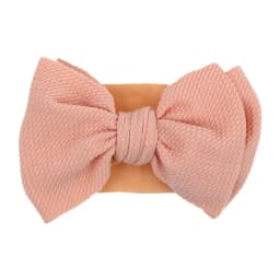 Solid Big Bow Topknot Headband for Baby Girls Elastic Nylon Hair Bands Handmade Newborn Fashion Turban Headwraps Accessories