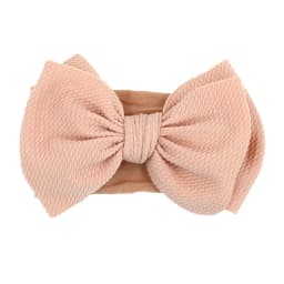 Solid Big Bow Topknot Headband for Baby Girls Elastic Nylon Hair Bands Handmade Newborn Fashion Turban Headwraps Accessories