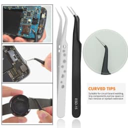 9 Pcs Tweezers Set Stainless Steel Anti-Static Precision Tweezers for Electronic Mobile Phone Repair Tools Hand Tools