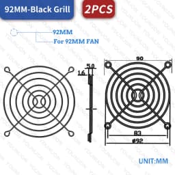 2PCS/5PCS 60mm 80mm 90mm 92mm 120mm 140mm Fan Grills Metal Mesh Finger Guard Protective Net Fan Grill Computer Case Fan Grill