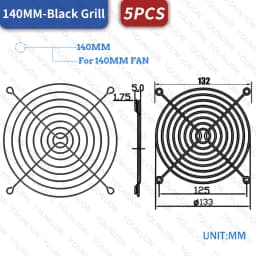 2PCS/5PCS 60mm 80mm 90mm 92mm 120mm 140mm Fan Grills Metal Mesh Finger Guard Protective Net Fan Grill Computer Case Fan Grill