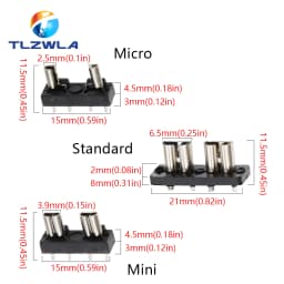 10PCS Car Fuse Holder PCB Board Standard Mini Micro Small Blade Auto Automotive Boat 32V For PCB Board Safety Clip Insertion Typ