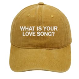 1pc Kpop "What Is Your Love Song" Same Knitted Embroidery Caps for Women,Tour Concert Cap Outdoor Retro Washed Baseball Caps 모자