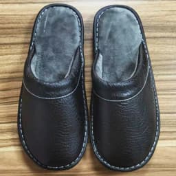 Couples Simple Leather Slippers Men Home Spring Shoes 2021 Trend Flat Precision Stitching Man slippers Indoor Leather Shoes