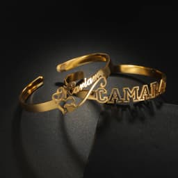 Atoztide Customized Letter Name Bracelet Personalized Custom Bangles for Women Men Stainless Steel Chrismas Jewelry Gift