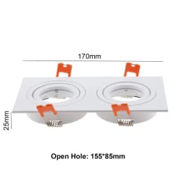 LED Recessed Downlight Frame GU10 MR16 Housing Hot Sale Aluminum Double heads GU10 MR16 Downlight Holder Black Silver White