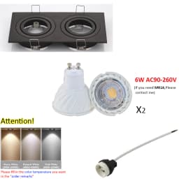 LED Recessed Downlight Frame GU10 MR16 Housing Hot Sale Aluminum Double heads GU10 MR16 Downlight Holder Black Silver White