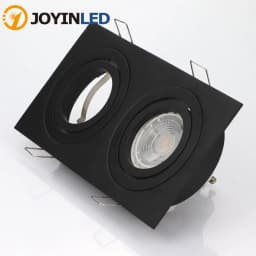 LED Recessed Downlight Frame GU10 MR16 Housing Hot Sale Aluminum Double heads GU10 MR16 Downlight Holder Black Silver White