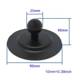 Rubber Ball Head Mount Car Dashboard Suction Cup Round Plate with Adhesive Tape for GPS Camera Smartphones Accessories
