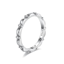 Original 925 Sterling Silver Ring Love Heart Wishbone Moon Sun Rings Crystal Rose Gold For Women Wedding Gift Luxury Jewelry