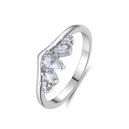 Original 925 Sterling Silver Ring Love Heart Wishbone Moon Sun Rings Crystal Rose Gold For Women Wedding Gift Luxury Jewelry