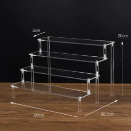 1-5 Tier Acrylic Display Stand,Clear Display Riser Rack for Cupcake,Perfume Doll Décor and Organizer Amiibo Funko POP Figures
