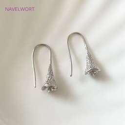 14K Gold Plated Brass Metal Earring Hooks with Eyepin Bead Caps, French Earwire DIY Pearl Earrings Findings Components