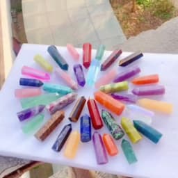 Runyangshi Crystal Point Prism Crafts Natural Stone Quartz Tower 36 Colors Energy Mineral Wand Home Decoration