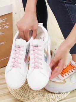 Reflective Shoelaces Without Ties No Tie Shoe Laces Elastic Laces Sneakers Boots Round Kids Adult Quick Shoe Lace Rubber Bands