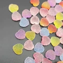 50Pcs Resin Cute Mini Imitation 10mm Heart-Shaped Fudge Flatback Scrapbook Kawaii DIY Embellishments Accessories L79