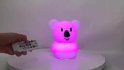 Koala LED Night Light Touch Sensor Remote Control 9 Colors Dimmable Timer Rechargeable Silicone Animal Lamp for Kids Baby Gift