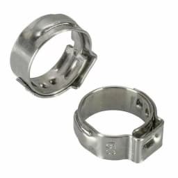 25pcs Hose Clamps Single Ear Stepless 5.8-23.5mm 304 Stainless Steel Hose Clamps Cinch Clamp Rings for Sealing Kinds of Hose