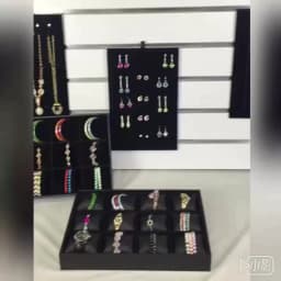 12 Grids Convenience Jewelry Display Case Bangle Bracelet Display Pillow Box Black PU Velvet Cushion Watch Holder Tray
