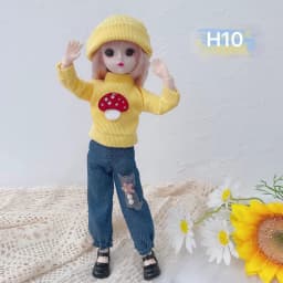 30 Cm 1/6 BJD Doll Winter Dress Set 23 Movable Joint Makeup Cute Girl Brown Eyes Doll with Fashionable New Skirt DIY Toy Gift