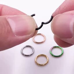 10PC ASTM F136 Titanium Nose Ring Hoop Septum Piercing Clicker 10/12/14/16/18G/20G Nostril Hinged Segment Septo Helix Earrings