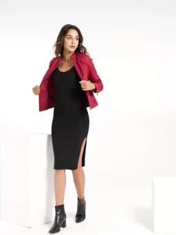 2026 Spring/Autumn New Style Gules Leather Jacket Women's Fashionable Trim Motorcycle Women Coat Black Purple Brown S-4XL