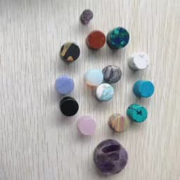 2PCS Natural Stone Double Flared Plug Opal Quartz Ear Tunnel Gauge Colorful Stone Ear Expander Weight Body Piercing Jewelry