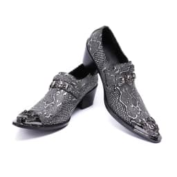 Christia Bella Italian Style Metal Pointed Toe High Heels Men Business Formal Shoes Genuine Leather Men Party Dress Oxford Shoes