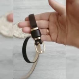 Women's Skinny Leather Belt Solid Color Waist or Hips Ornament Girls 1.5cm Wide Leopard Waistband 10 Sizes to Choose From